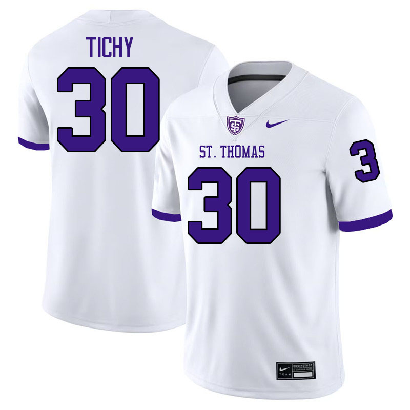 St. Thomas-Minnesota Tommies #30 Nash Tichy College Football Jerseys,Uniforms-White